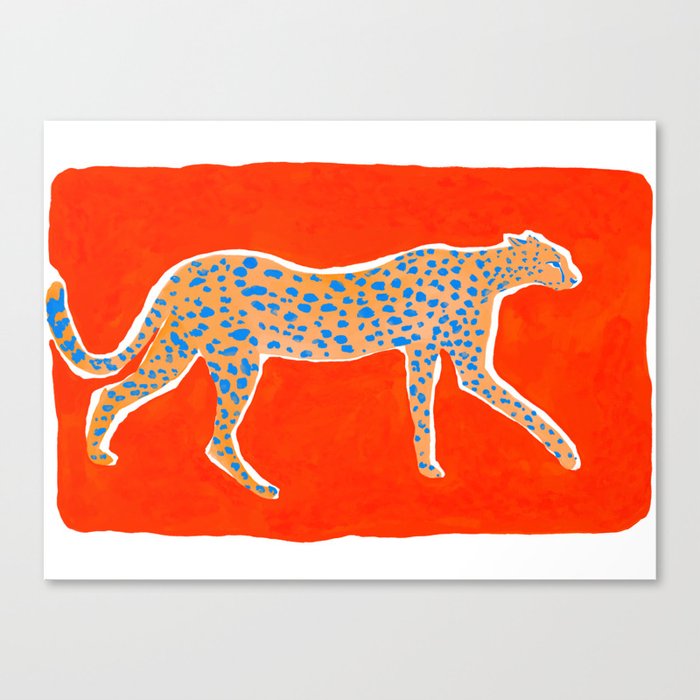 Leopard - Orange Canvas Print