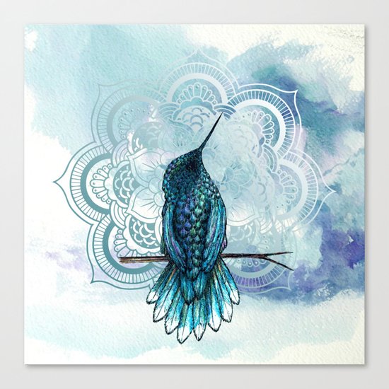 Aquarela hummingbird Canvas Print