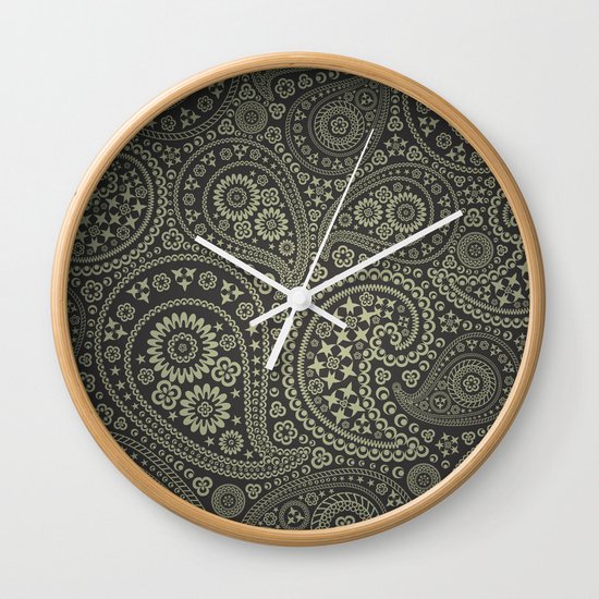 Paisley Stars Wall Clock