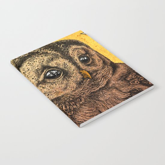 Tawny Owl Yellow Notebook