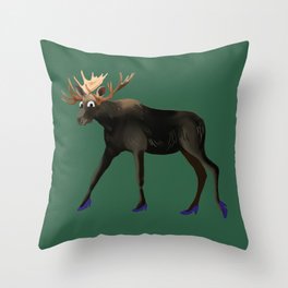 Moose in heels  Throw Pillow