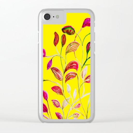 Red and Green Leaves! Yellow Sunshine! Clear iPhone Case