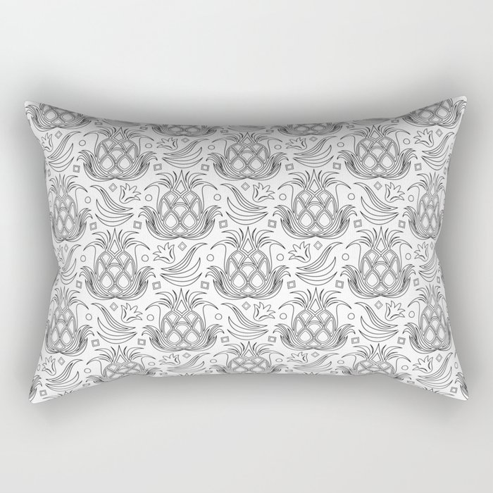 Pineapple Deco // Black & White Rectangular Pillow