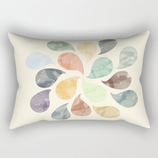 Colorful Water Drops (Watercolor version) Rectangular Pillow