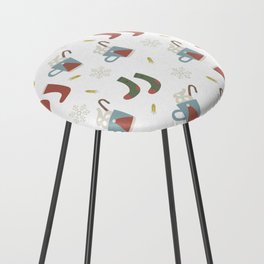Christmas Pattern Retro Stocking Cup Counter Stool