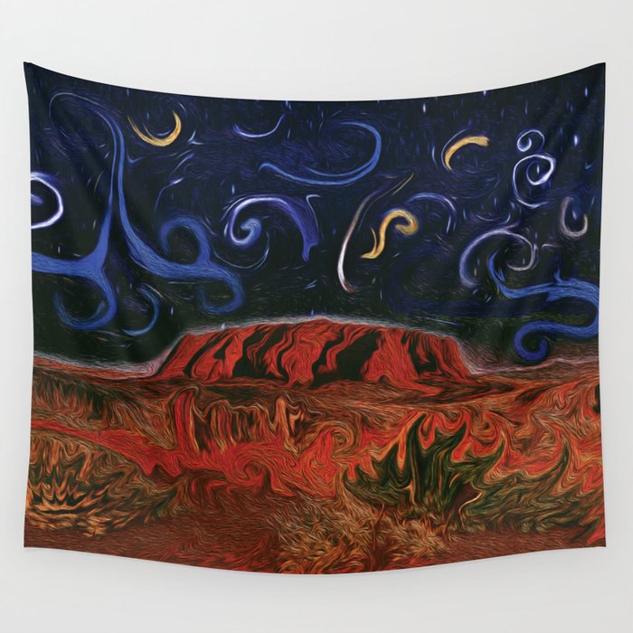Uluru by Night Wall Tapestry