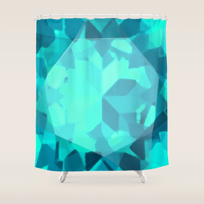 Aquamarine Gemstone Shower Curtain By Featuredinteriors Society6