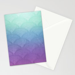 Purple & Turquoise Scallop Stationery Cards