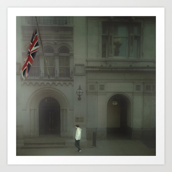 Walking In London. Art Print