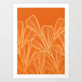 Modern Garden in Orange Art Print