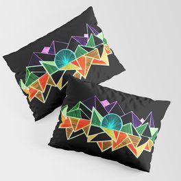 Black geometric minimal triangle Pillow Sham