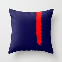 Brushstroke Blue & Red  - Minimalist Design Throw Pillow