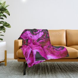 Pink Swirls Abstract Painting Throw Blanket