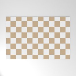 Checkered (Tan & White Pattern) Welcome Mat