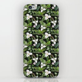 Tropical Flowers Parrot Pattern iPhone Skin