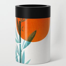 Bamboo Sunset Watercolor / Abstract Minimal Landscape Can Cooler