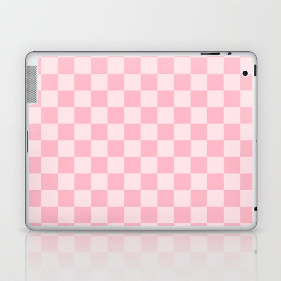 Checkerboard Mini Check Pattern in Soft Cotton Candy Pastel Pink Laptop & iPad Skin