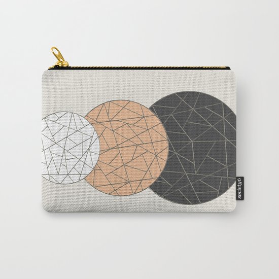 TRIAD ON BEIGE (abstract circles) Carry-All Pouch
