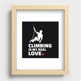 I love climbing Stylish climbing silhouette design for all mountain and climbing lovers. Recessed Framed Print