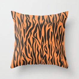 Orange Zebra Print Throw Pillow