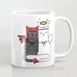 Angel & Demon Cats Coffee Mug