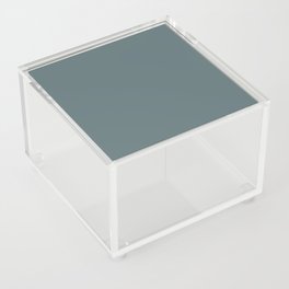 Riverway solid color. Dusty blue color plain pattern Acrylic Box