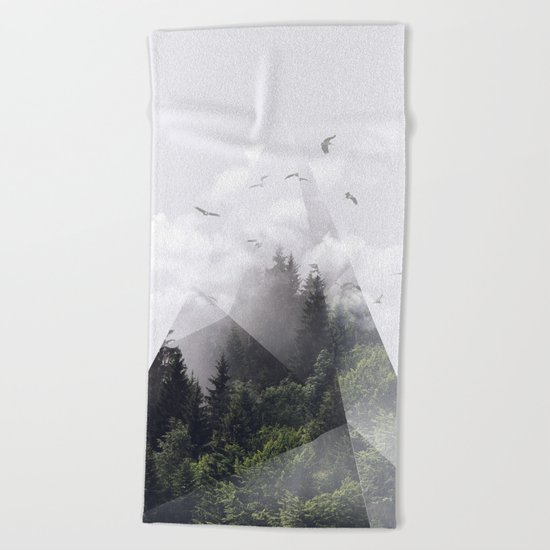 Forest triangle Beach Towel
