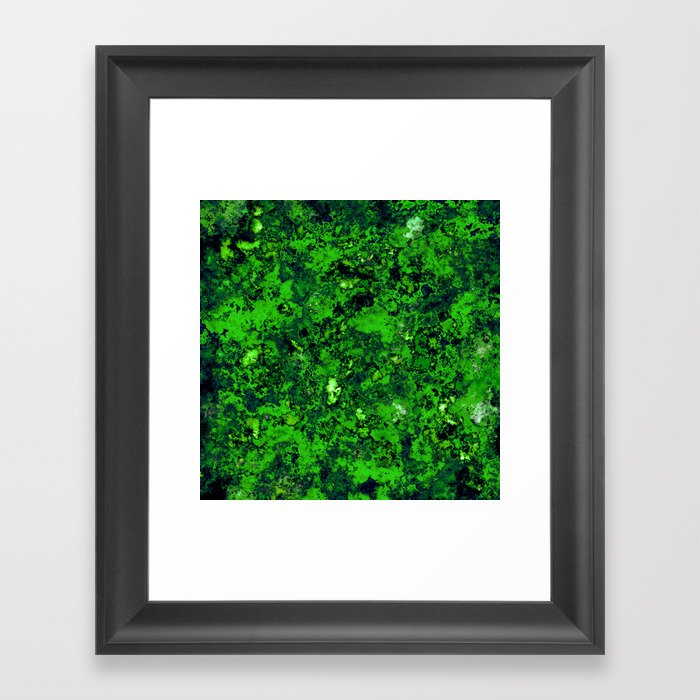 Green glass fragments Framed Art Print
