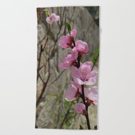 Peach petal flower Beach Towel