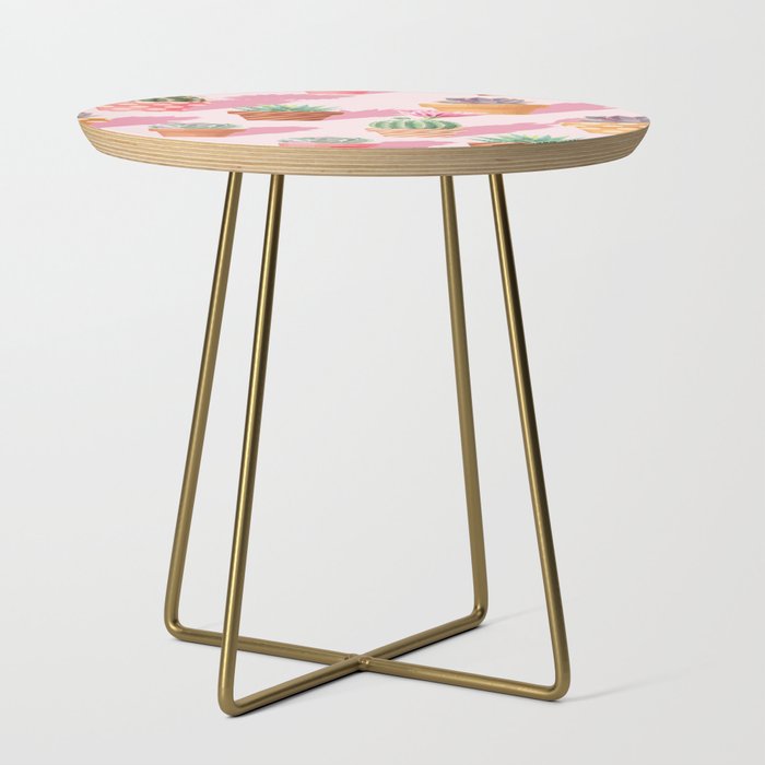 Pastel Summer Cactis Cactuses Side Table