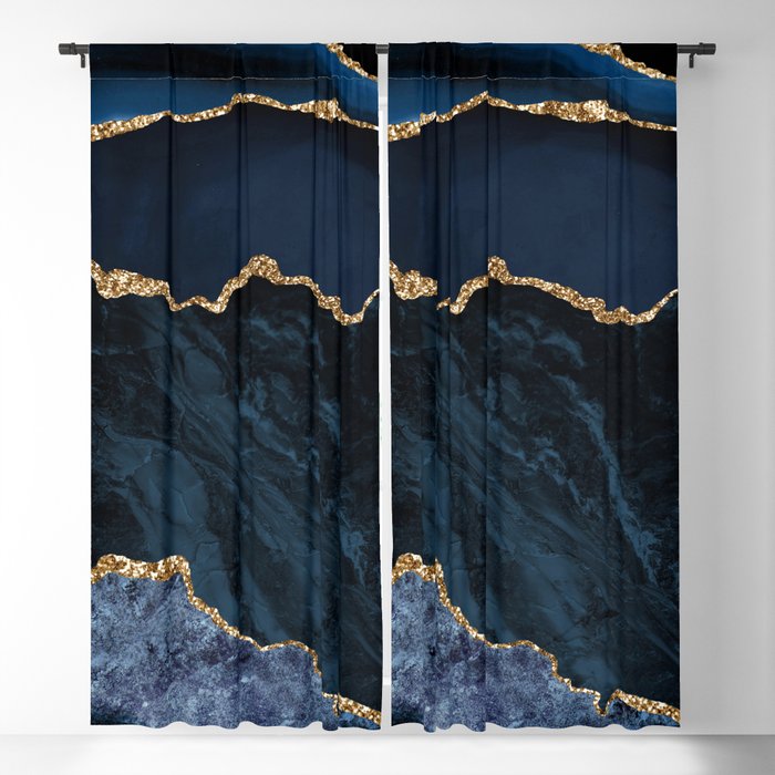 Beautiful Blue Pattern Design Blackout Curtain