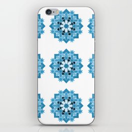 Kaleidoscope - Repeated Pattern in blue iPhone Skin