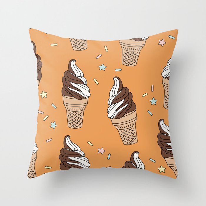 Twisty Cones (Orange) Throw Pillow