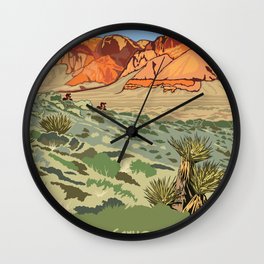 Vintage Poster - Red Rock Canyon National Conservation Area, Nevada (2015) Wall Clock