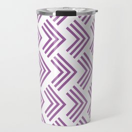 Purple and White Art Deco Chevron Arrow Pattern Pairs DE 2022 Popular Color Royal Pretender DE5999 Travel Mug