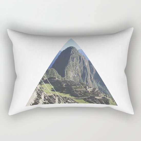 Machu Picchu - Geometric Photography Rectangular Pillow