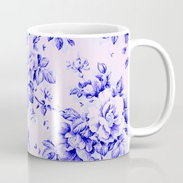blue earthenware vintage floral Coffee Mug