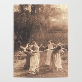 Circle Of Witches Vintage Women Dancing Poster