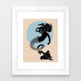 Mermaid Blue Framed Art Print