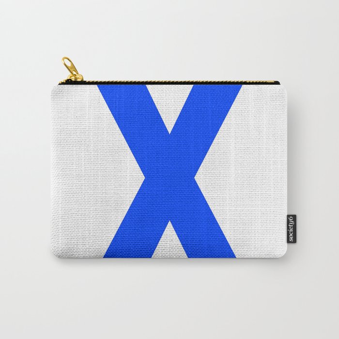 Letter X (Blue & White) Carry-All Pouch