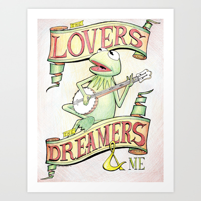 Kermit The Frog Artwork Rainbow Connection Art Print By Artofmattjohnson Society6