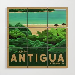 Travel Poster - antigua Wood Wall Art