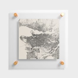 Canada, Vancouver - Black & White Aesthetic City Map Floating Acrylic Print