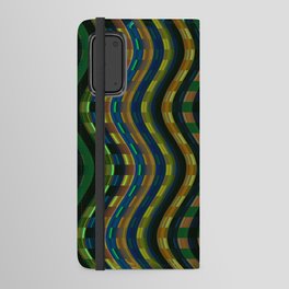 Green Wave Abstract Pattern Android Wallet Case