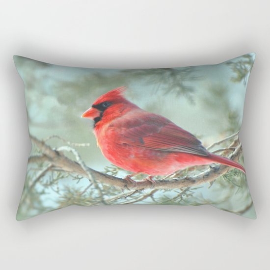 Dreamy Morning (Northern Cardinal) Rectangular Pillow