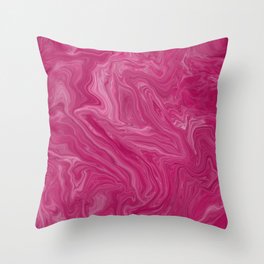 Hot Pink Marble Throw Pillow
