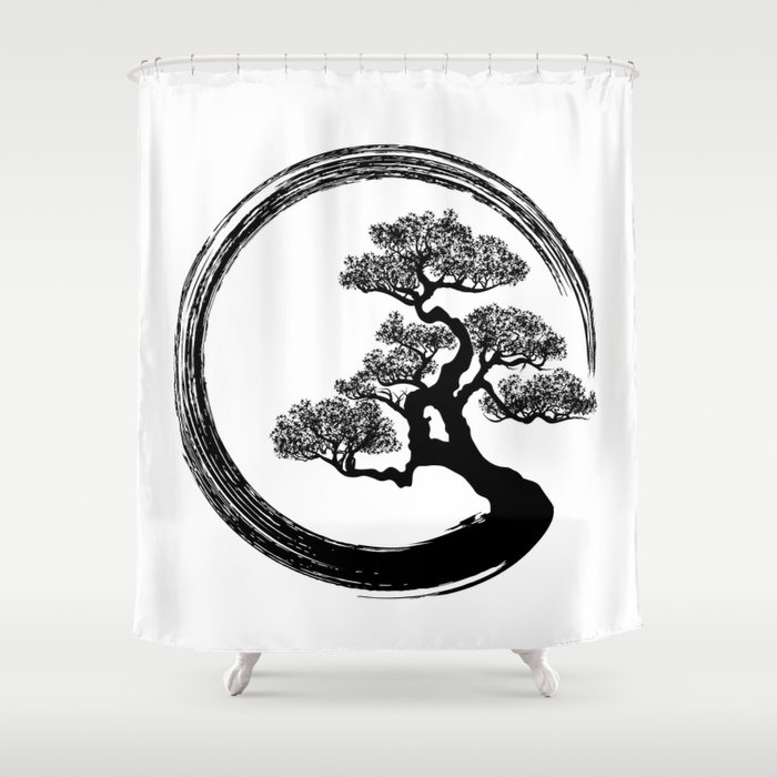 Enso Zen Circle And Bonsai Tree Shower Curtain By K9printart Society6