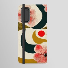 Abstract Floral Pattern in Japanese Style Illustration III Android Wallet Case