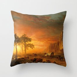 Emigrants Crossing the Plains - Albert Bierstadt Throw Pillow