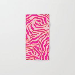 Zebra Print Pink And Orange Zebra Stripes Wild Animal Print Preppy Decor Modern Zebra Pattern Hand & Bath Towel